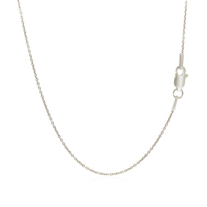 14k White Gold Round Cable Link Chain 1.1mm by Bids.com