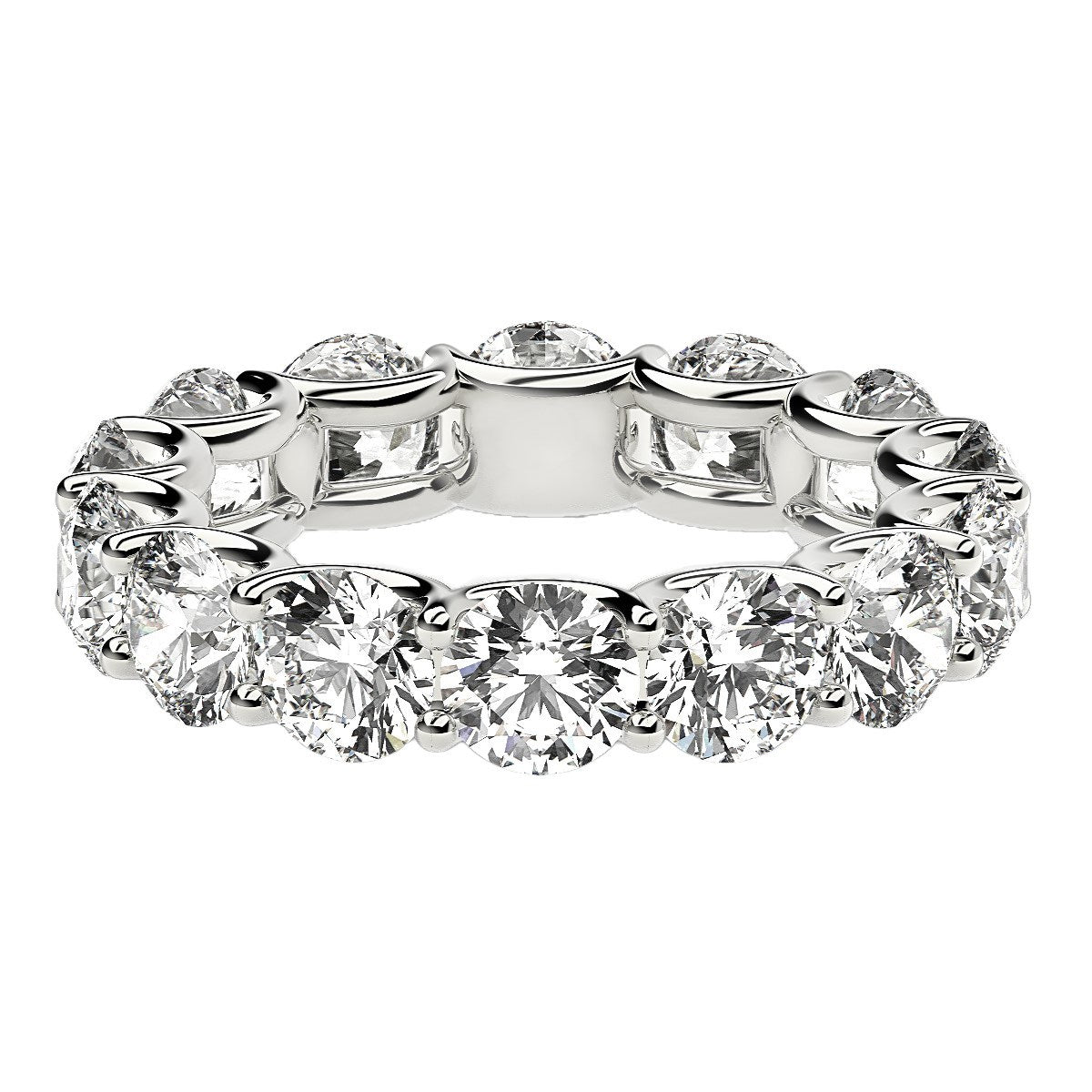 Round Cut Lab Grown Diamond Eternity Ring in 14k White Gold (6 cttw FG/VS2) by Bids.com