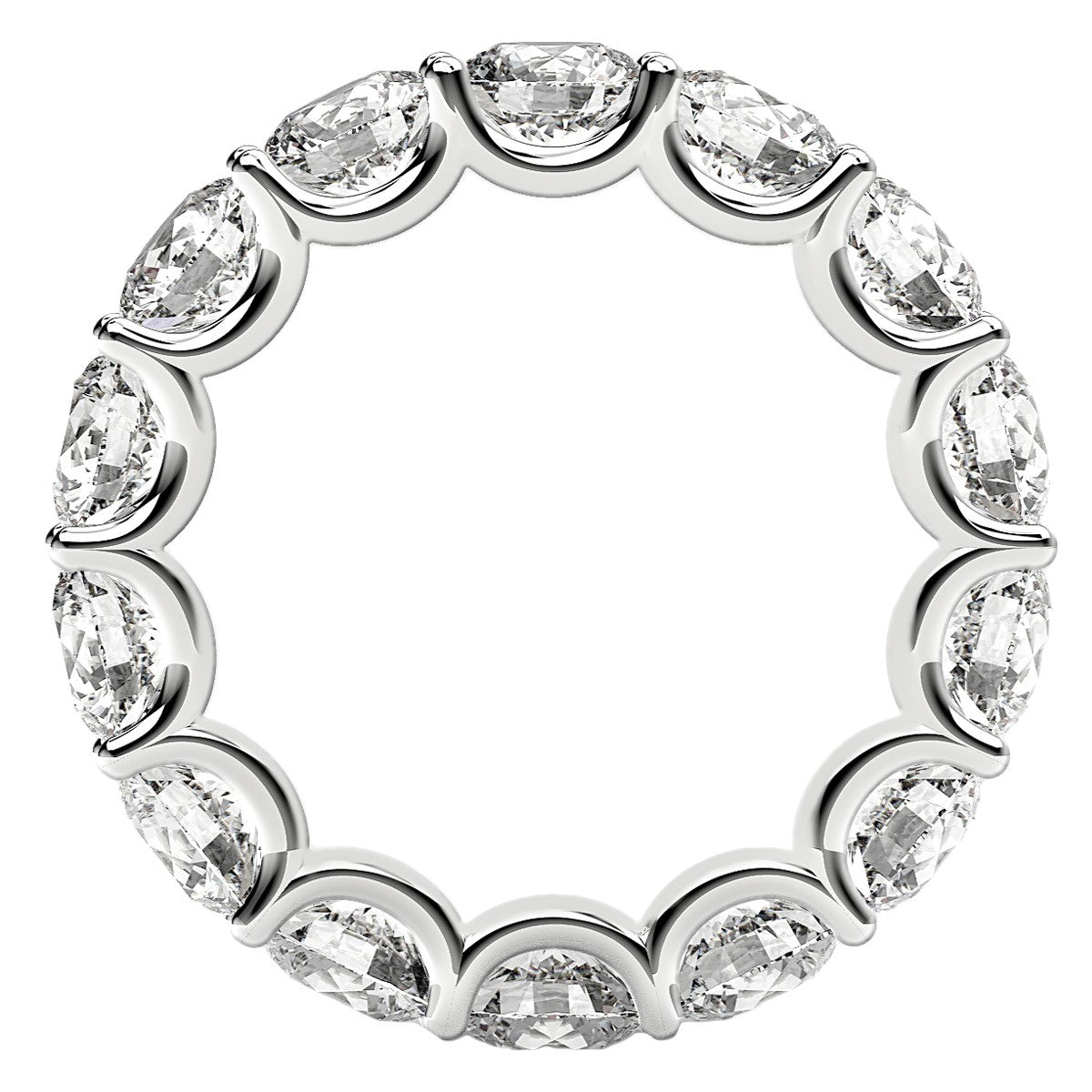 Round Cut Lab Grown Diamond Eternity Ring in 14k White Gold (6 cttw FG/VS2) by Bids.com