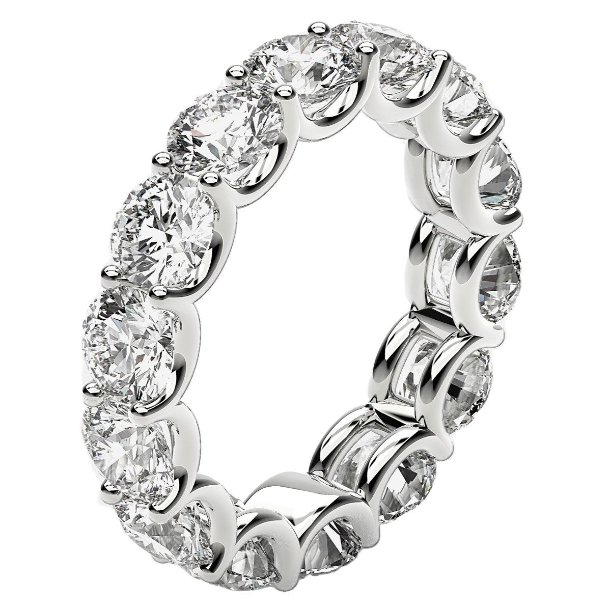 Round Cut Lab Grown Diamond Eternity Ring in 14k White Gold (6 cttw FG/VS2) by Bids.com