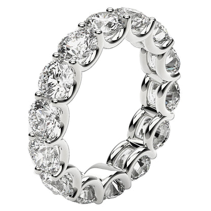 Round Cut Lab Grown Diamond Eternity Ring in 14k White Gold (6 cttw FG/VS2) by Bids.com