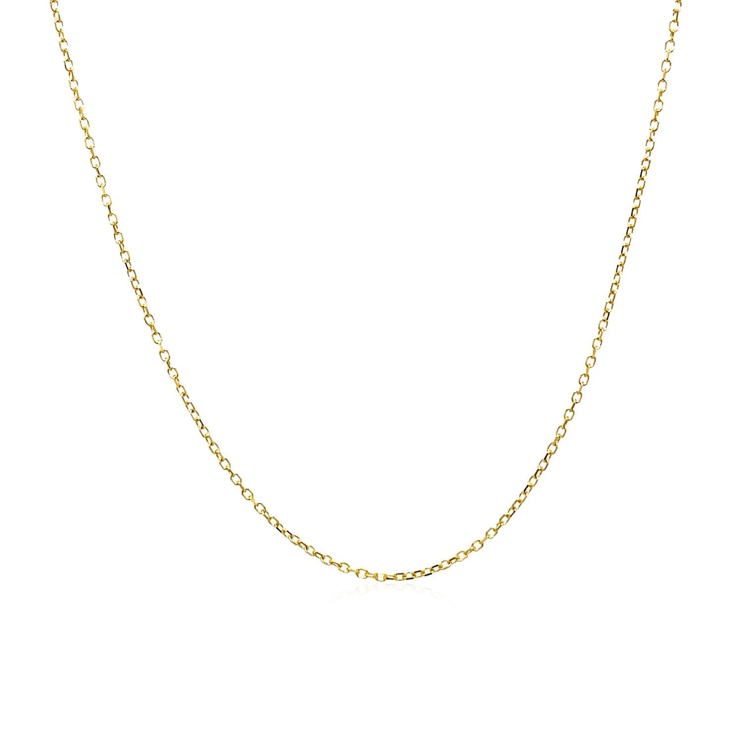 14k Yellow Gold Diamond Cut Cable Link Chain 0.8mm by Bids.com
