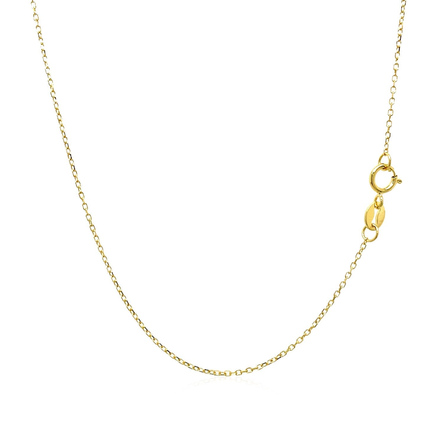 14k Yellow Gold Diamond Cut Cable Link Chain 0.8mm by Bids.com