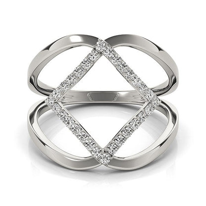 14k White Gold Interlaced Design Diamond Ring (1/5 cttw) by Bids.com