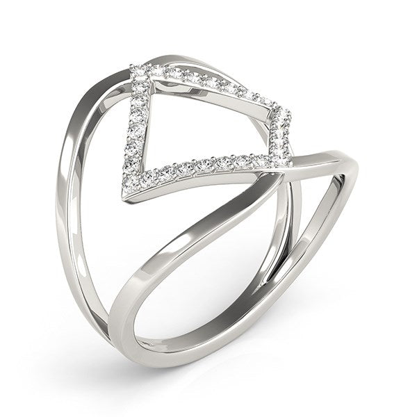 14k White Gold Interlaced Design Diamond Ring (1/5 cttw) by Bids.com