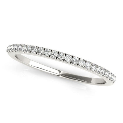 14k White Gold Classic Pave Set Diamond Wedding Band (1/8 cttw) by Bids.com