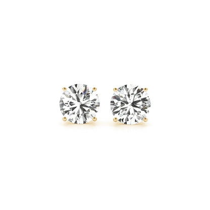 3 cttw Certified IGI Lab Grown Round Diamond Earrings 14k Yellow Gold (G/VS2) - DestGlow