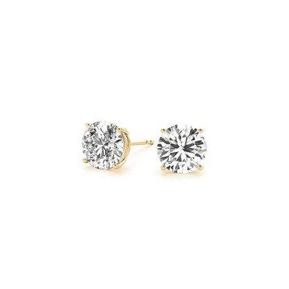 3 cttw Certified IGI Lab Grown Round Diamond Earrings 14k Yellow Gold (G/VS2) - DestGlow