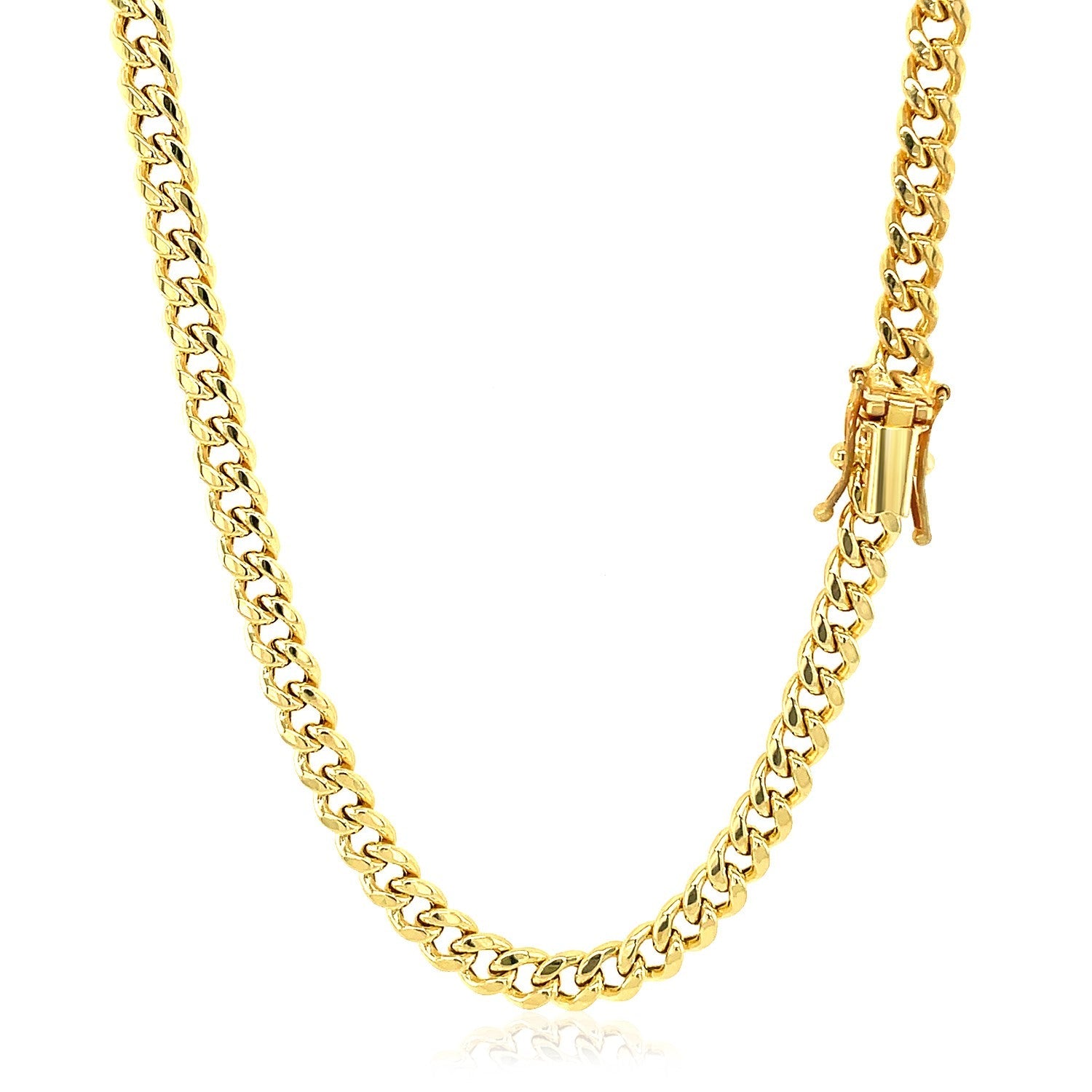 4.5mm 14k Yellow Gold Semi Solid Miami Cuban Chain by Bids.com