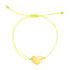 9 1/4 inch Yellow Cord Adjustable Bracelet with 14k yellow Gold Heart by Avera Group