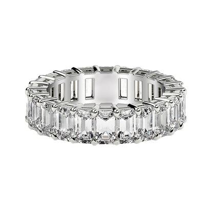 Emerald Cut Lab Grown Diamond Eternity Ring in 14k White Gold (3 cttw FG/VS2)  DestGlow