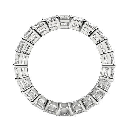 Emerald Cut Lab Grown Diamond Eternity Ring in 14k White Gold (3 cttw FG/VS2)  DestGlow