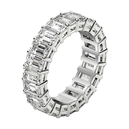 Emerald Cut Lab Grown Diamond Eternity Ring in 14k White Gold (3 cttw FG/VS2)  DestGlow