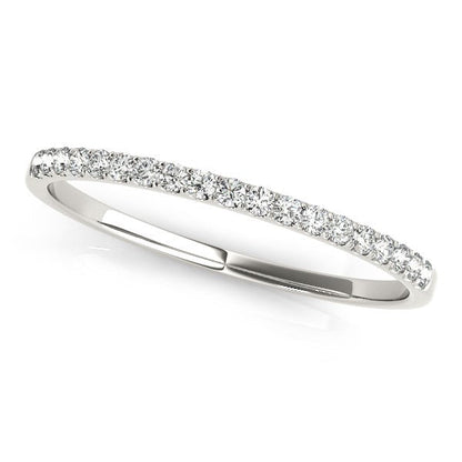 14k White Gold Pave Set Style Round Diamond Wedding Ring (1/8 cttw) by Bids.com