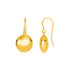 14k Yellow Gold Puffed Circle Shape Drop Earrings - earrings