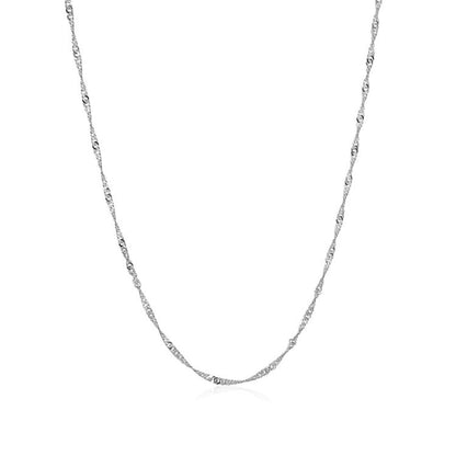 10k White Gold Singapore Chain(1.50 mm)  DestGlow