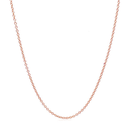 14k Rose Gold Round Cable Link Chain (1.25 mm) by Bids.com