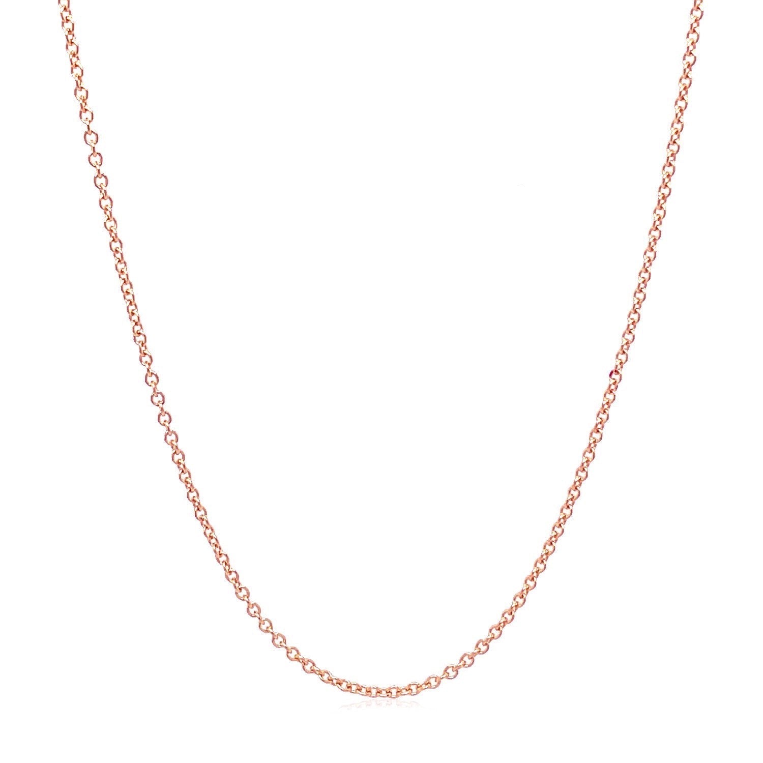 14k Rose Gold Round Cable Link Chain (1.25 mm) 