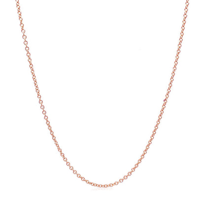 14k Rose Gold Round Cable Link Chain (1.25 mm) 