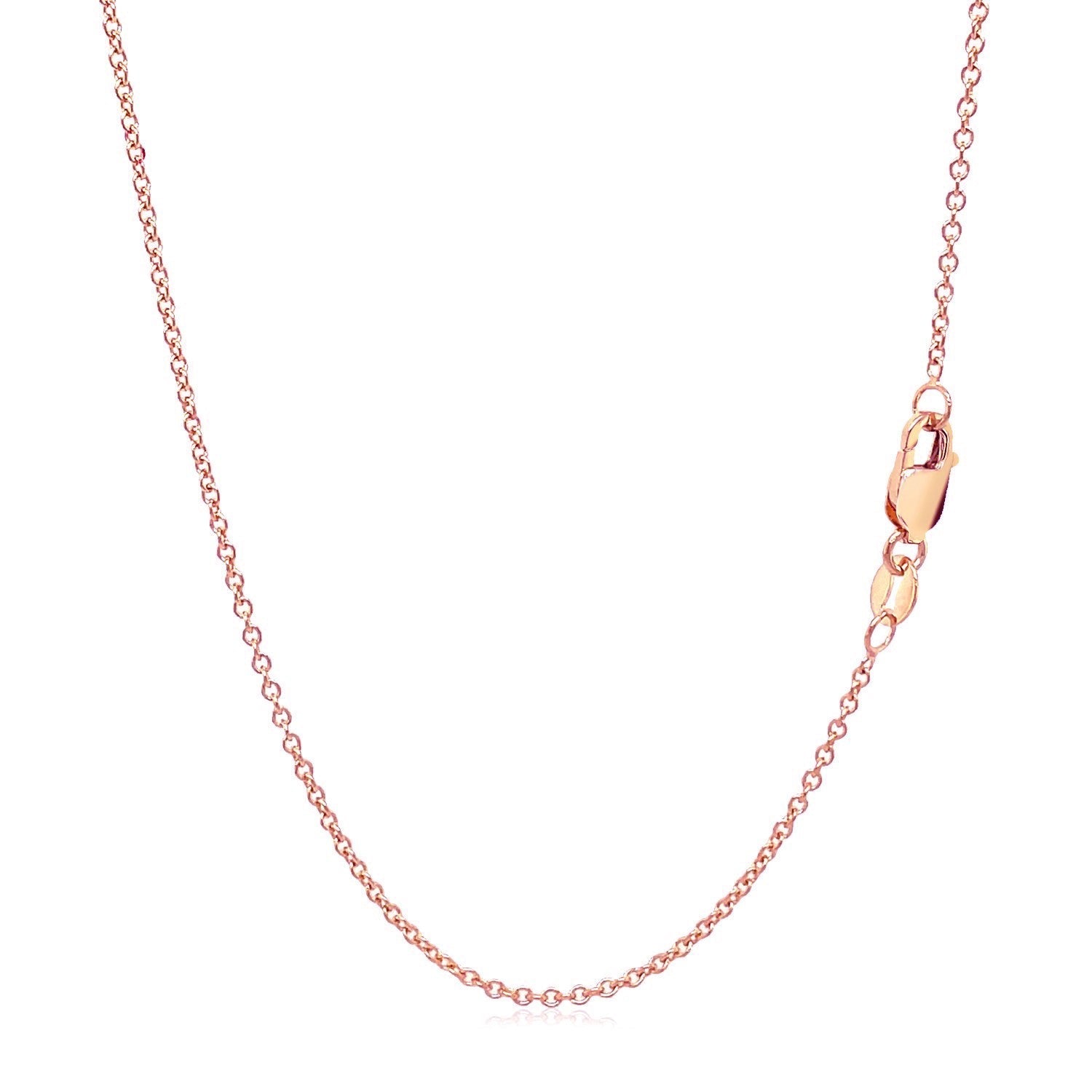 14k Rose Gold Round Cable Link Chain (1.25 mm) 