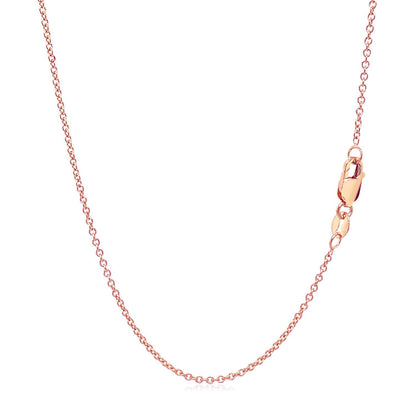 14k Rose Gold Round Cable Link Chain (1.25 mm) by Bids.com