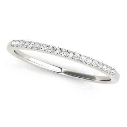 14k White Gold Round Thin Diamond Wedding Band (1/4 cttw) by Bids.com