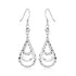 Sterling Silver Textured Graduated Open Teardrop Dangling Style Earrings - DestGlow