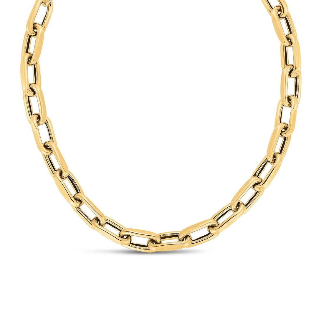 14k Yellow Gold French Cable Link Necklace (9mm)  DestGlow