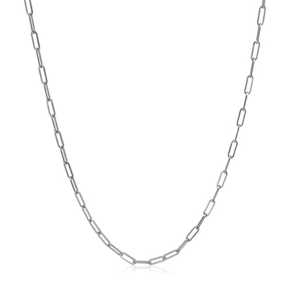 14k White Gold Adjustable Paperclip Chain 1.5mm  DestGlow