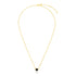14k Yellow Gold 17 inch Necklace with Round Onyx - necklaces