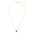 14k Yellow Gold 17 inch Necklace with Round Onyx 