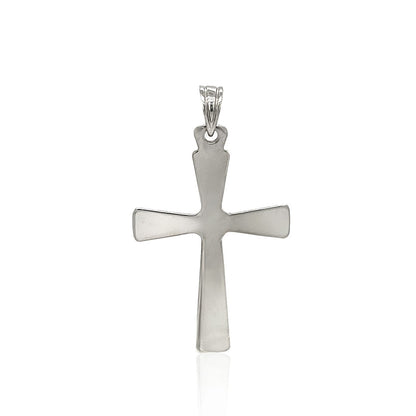 Sterling Silver Domed Rounded Cross Pendant - DestGlow