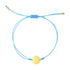 9 1/4 inch Blue Cord Adjustable Bracelet with 14k Yellow Gold Circle 
