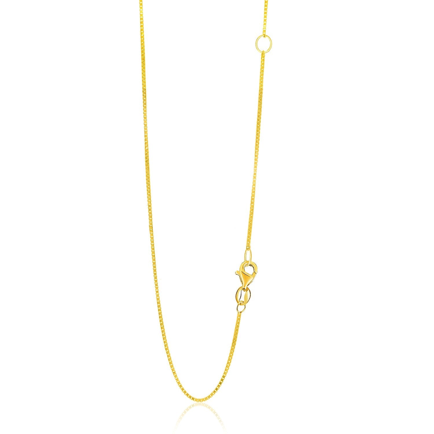 14k Yellow Gold Adjustable Box Chain (0.80 mm) - necklaces