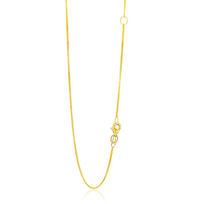 14k Yellow Gold Adjustable Box Chain (0.80 mm) - necklaces