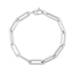 14K White Gold Extra Wide Paperclip Chain Bracelet (6.10 mm)