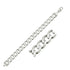 Rhodium Plated Sterling Silver Curb Style Bracelet (11.60 mm) 