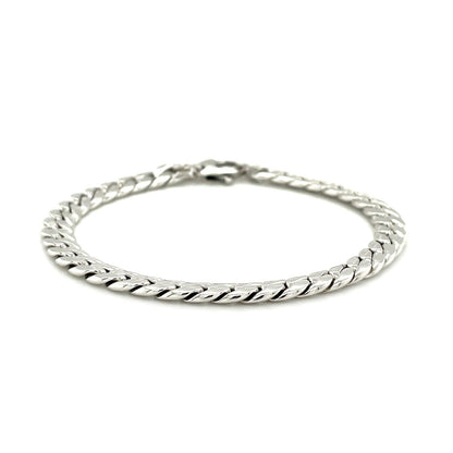 14K White Gold Cuban Link Bracelet  DestGlow