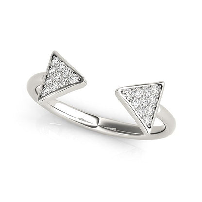 14k White Gold Diamond Arrowhead Open Ring (1/5 cttw) by Bids.com