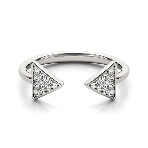 14k White Gold Diamond Arrowhead Open Ring (1/5 cttw) by Bids.com