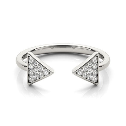 14k White Gold Diamond Arrowhead Open Ring (1/5 cttw) by Bids.com