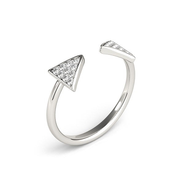 14k White Gold Diamond Arrowhead Open Ring (1/5 cttw) by Bids.com