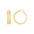 14K Yellow Gold Triple Row Hoop Earrings - DestGlow