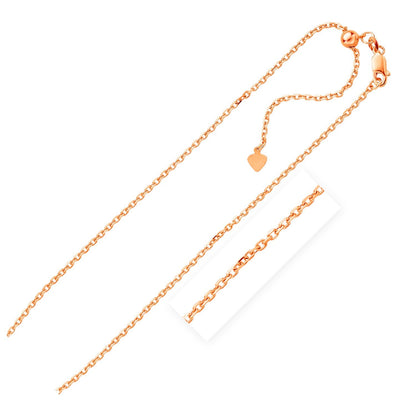 Sterling Silver Rose Finish 1.5mm Adjustable Cable Chain by Bids.com