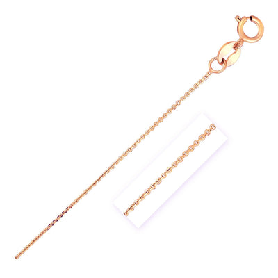14k Rose Gold Diamond Cut Cable Link Chain (0.68 mm) - necklaces