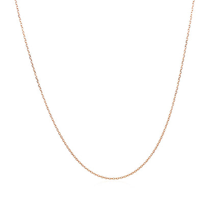 14k Rose Gold Diamond Cut Cable Link Chain (0.68 mm) - DestGlow