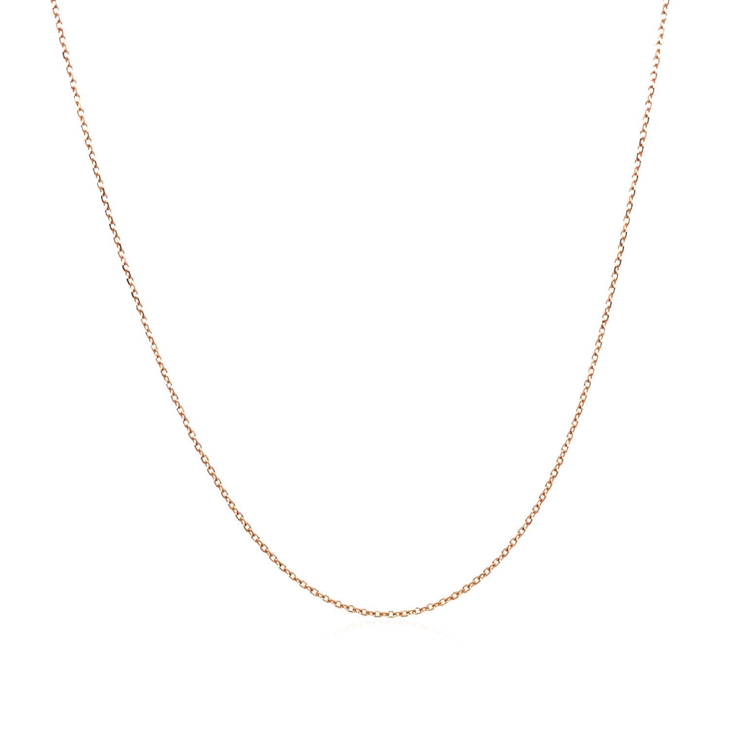 14k Rose Gold Diamond Cut Cable Link Chain 0.7mm 