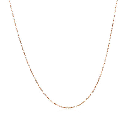 14k Rose Gold Diamond Cut Cable Link Chain 0.7mm 