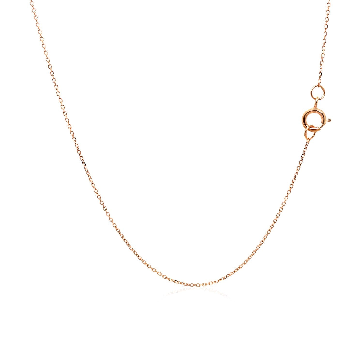 14k Rose Gold Diamond Cut Cable Link Chain (0.68 mm) - DestGlow