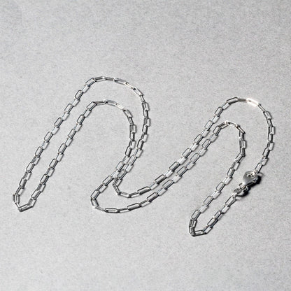 14K White Gold Fine Paperclip Chain (1.50 mm) - DestGlow